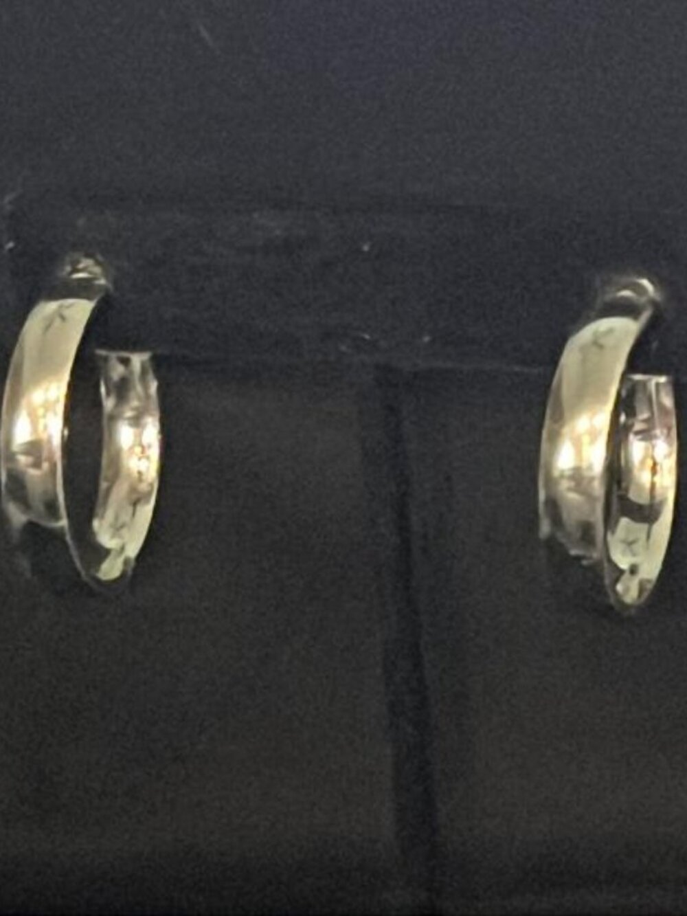 Shiny Silver Tone 1/4" Wide Hoop Earrings
